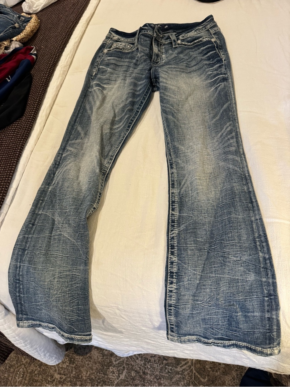 Miss Me Dark Blue Denim Jeans Waistband Size 29